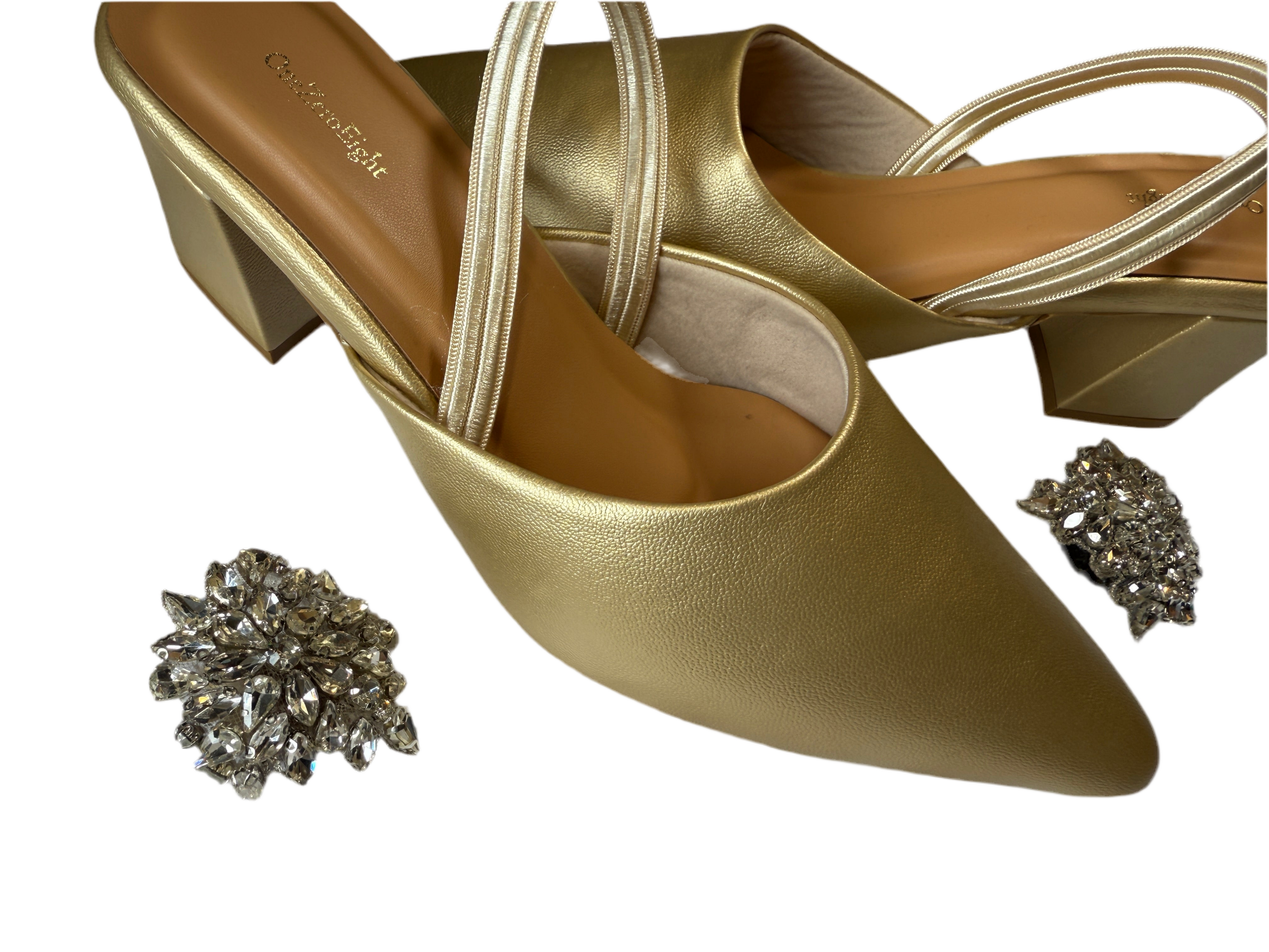 Golden Dust with Crystal Clip-ons