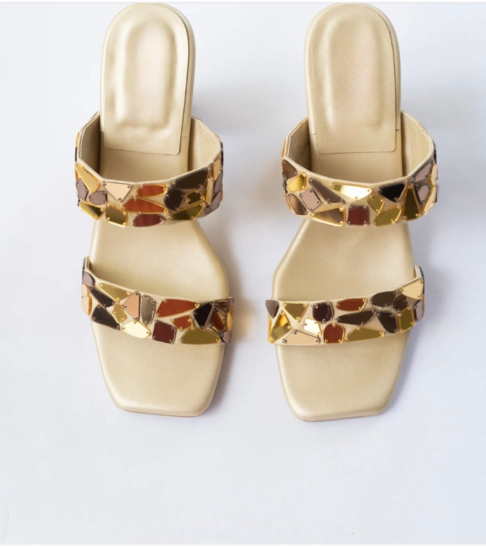 Golden Espejo Heels