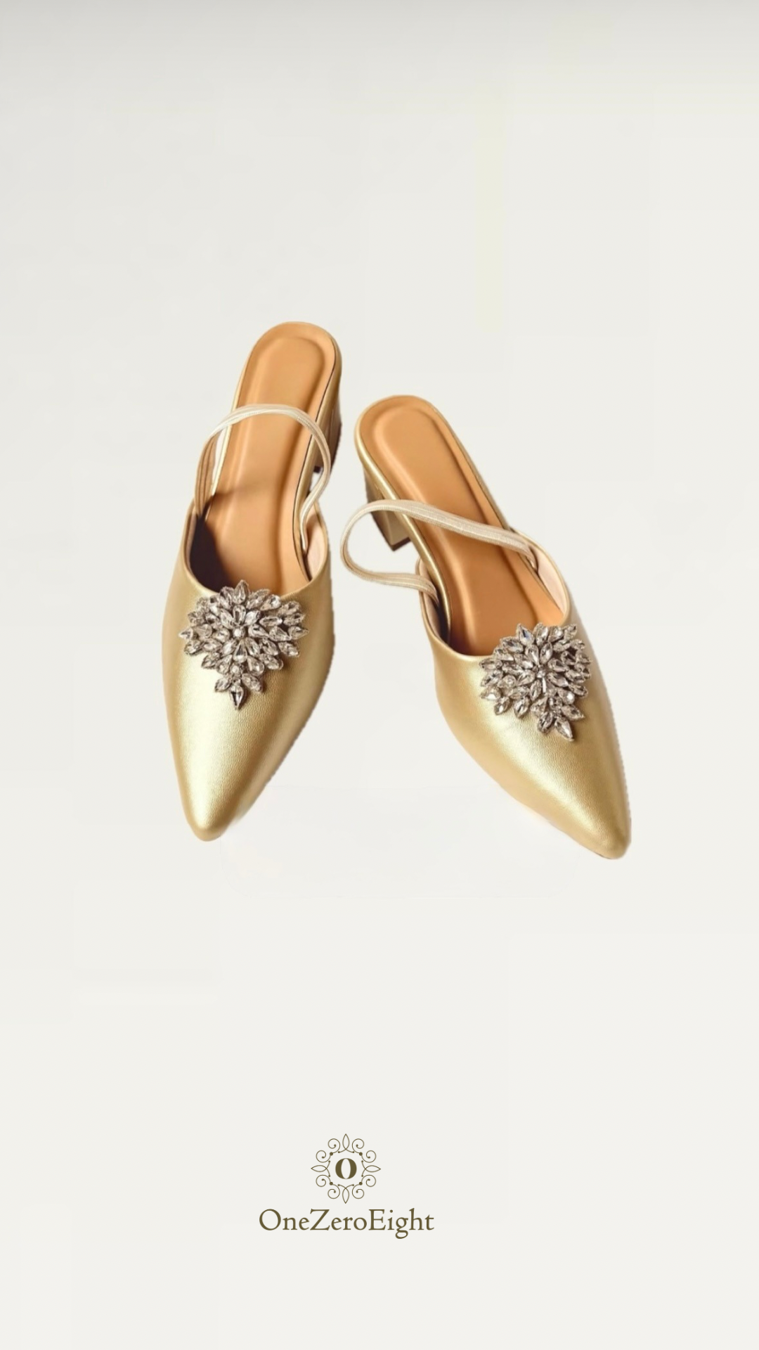 Golden Dust with Crystal Clip-ons