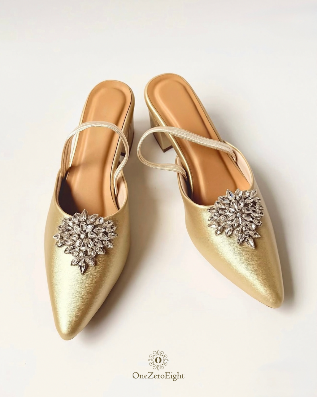 Golden Dust with Crystal Clip-ons